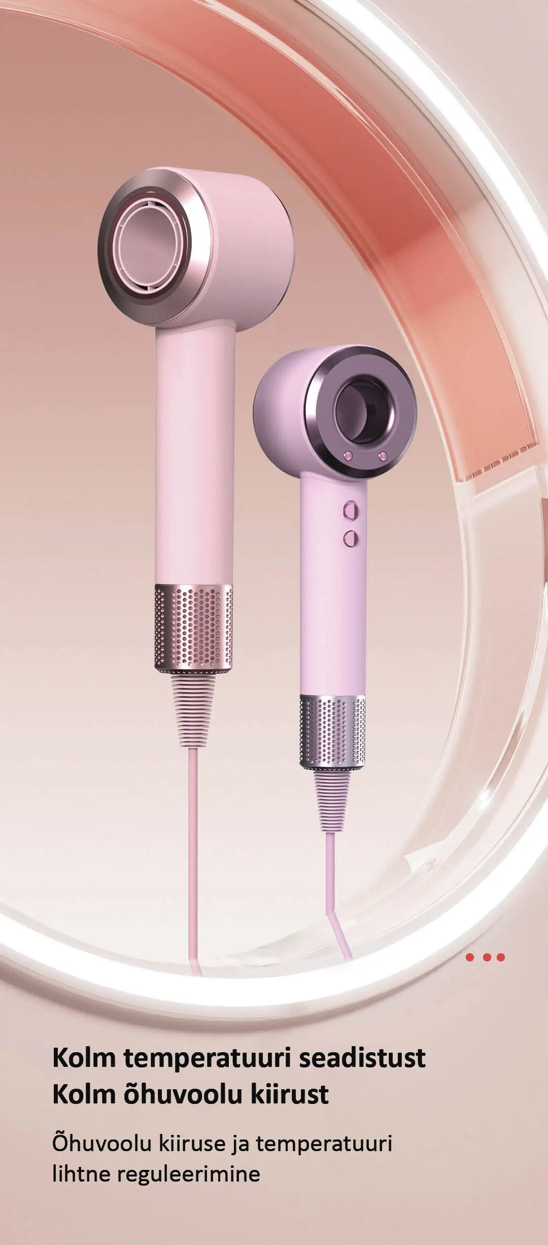 Daiwall G5 1400W föönil on lihtne reguleerida kolme temperatuuri ja kolme õhukiiruse vahel.